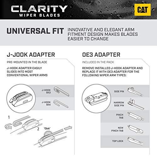 Caterpillar Clarity Premium Performance All Season Replacement Windshield Wiper Blades for Car Truck Van SUV (22 Inches (1 Piece))