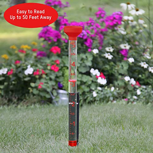 Taylor 5 Inch Capacity Jumbo Jr Rain Gauge, Red