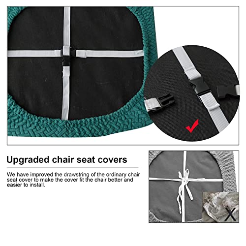 Genina Seat Covers for Dining Room Chair Seat Slipcovers Kitchen Chair Covers (Teal, 6 Pcs)