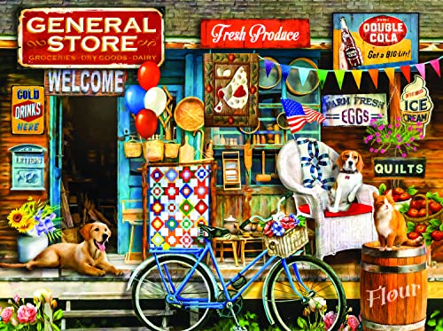 SUNSOUT INC - Waiting at The Store - 1000 pc Jigsaw Puzzle by Artist: Tom Wood - Finished Size 20" x 27" - MPN# 29781