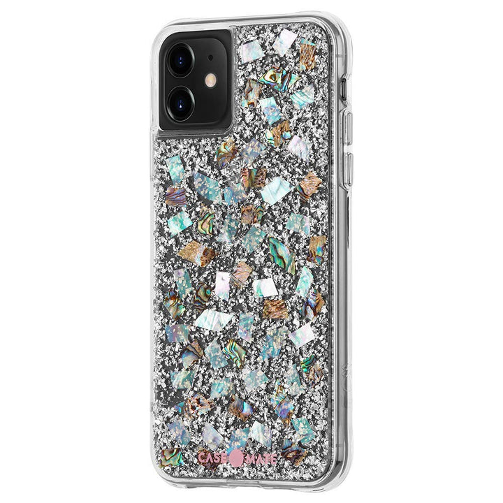 Case-Mate - KARAT - Case for iPhone 11 - Real Mother of Pearl & Silver Elements - 6.1 inch - Mother of Pearl