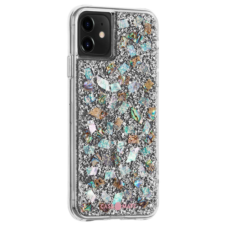 Case-Mate - KARAT - Case for iPhone 11 - Real Mother of Pearl & Silver Elements - 6.1 inch - Mother of Pearl