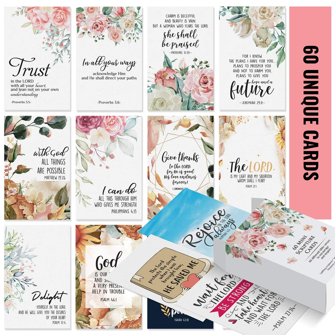 Dessie Prayer Cards - 60 Mini Scripture Cards with Assorted Bible Verses. Perfect for Women’s Bible Studies, Daily Devotional for Women and Inspirational Christian Gift for Women