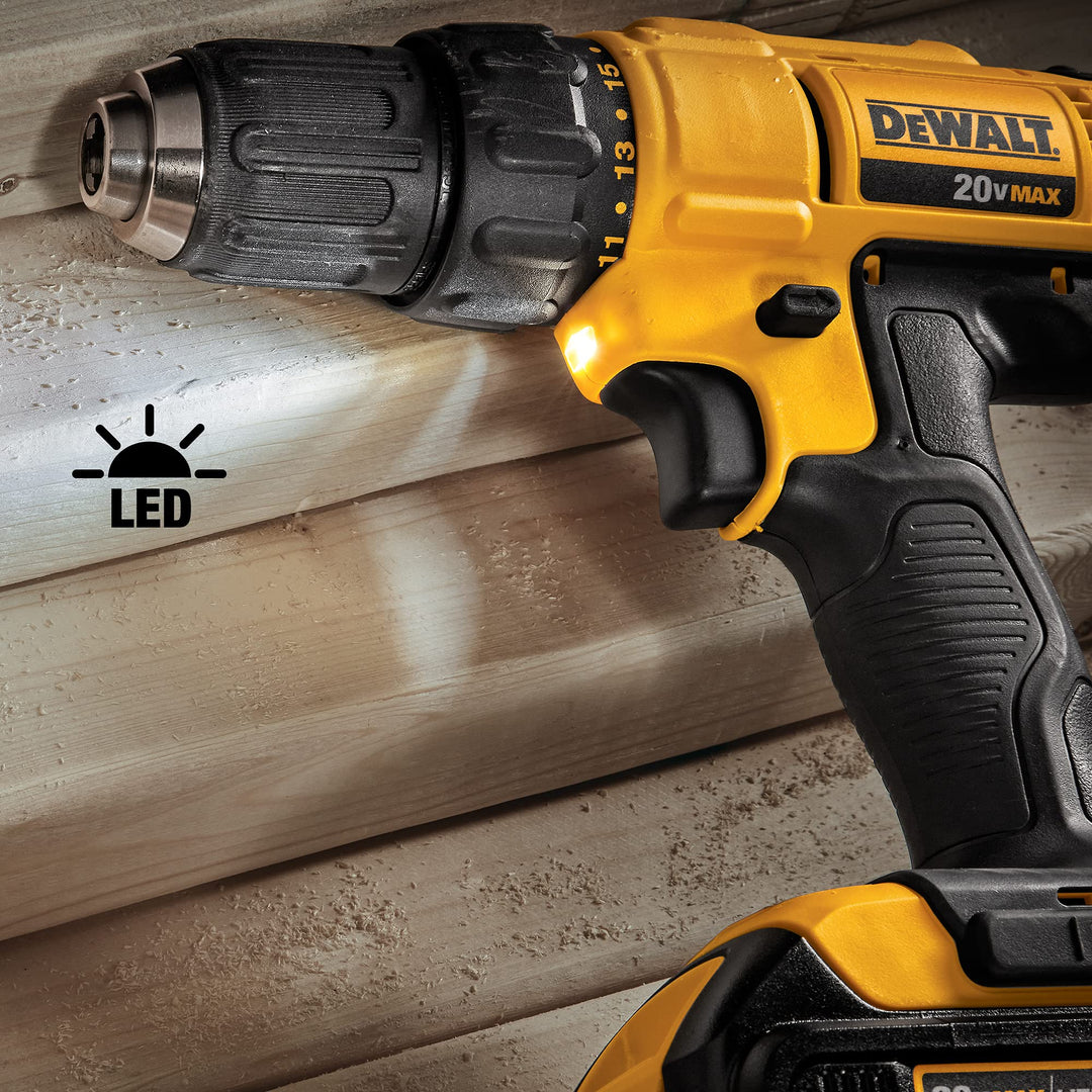 DEWALT 20V MAX Cordless Drill and Impact Driver, Power Tool Combo Kit with 2 Batteries and Charger, Yellow/Black (DCK240C2)