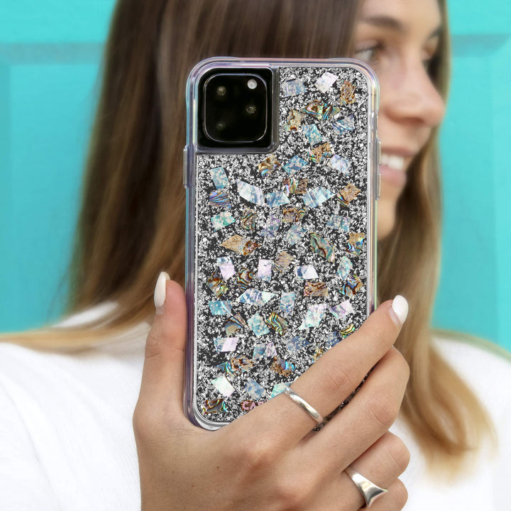 Case-Mate - KARAT - Case for iPhone 11 - Real Mother of Pearl & Silver Elements - 6.1 inch - Mother of Pearl